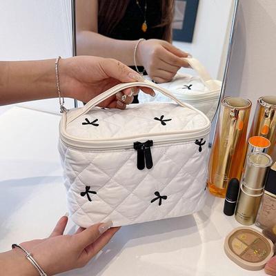MDNG Embroidered Bow Travel Makeup Bag