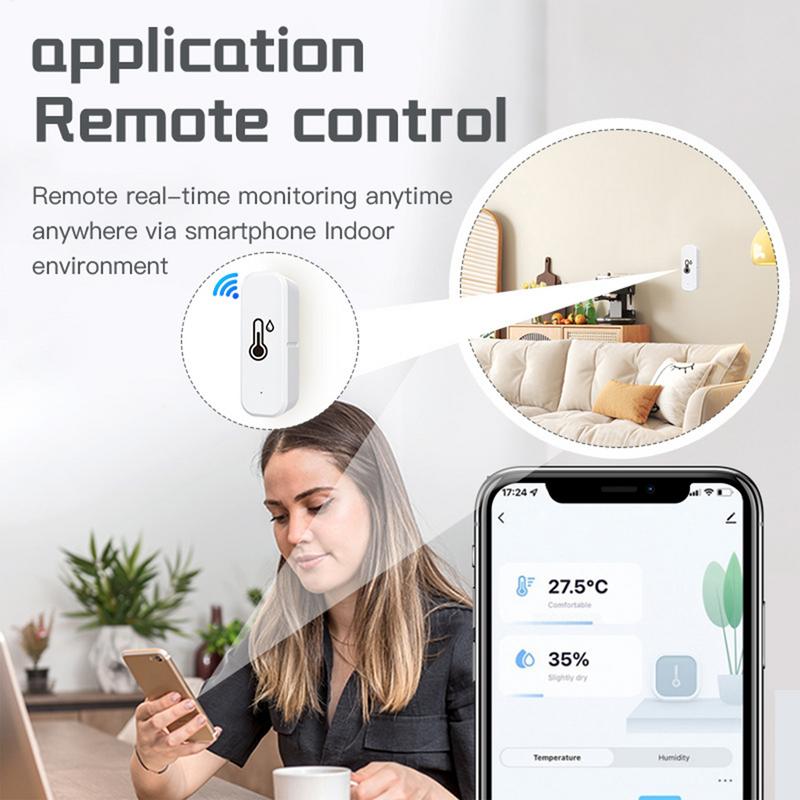 Smart WIFI Temperature Humidity Sensor APP Remote Monitor For Smart Home SmartLife Wireless Remote Monitor Works