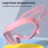 Children's High-definition Waterproof And Anti Fog Swimming Large Frame Glasses Convenient Goggles Silicone Connected Earplugs