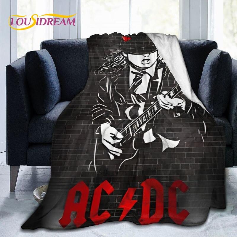 Nová 3D tištěná deka AC/DC Rock Band, měkká flanelová přikrývka, teplá sherpa deka pro všechna roční období, na postele, pohovku, do kanceláře