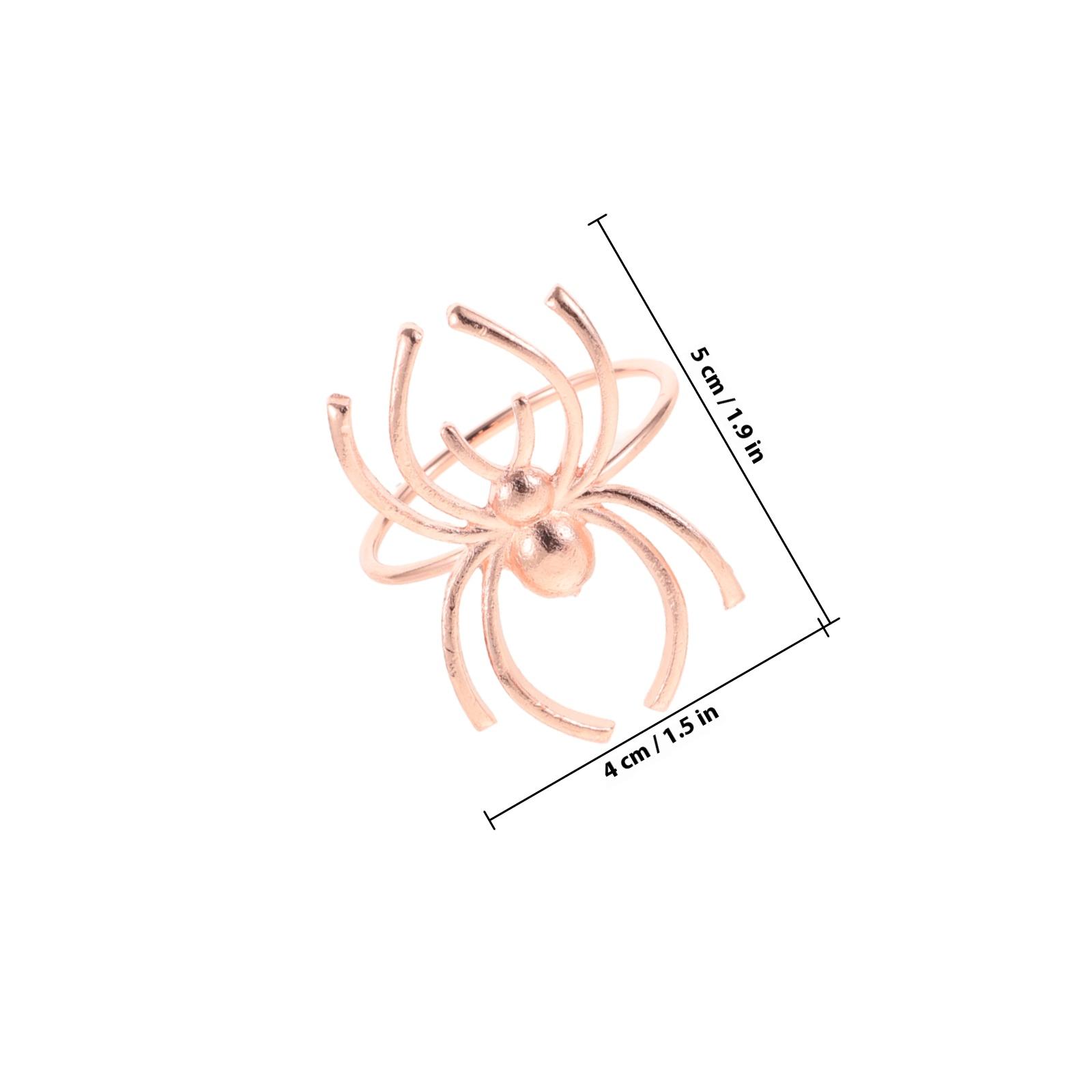 

6Pcs Halloween Spider Napkin Rings Fine Texture Alloy Design for Family Reunion Craft Projects Dining Decor Napkin Ring