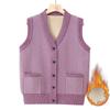 Winter Velvet Vest Women's Vest Old Lady Vest Knitted Thermal Vest