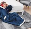 Extended Vertical Pocket Fleece Lazy Blanket Flannel Lamb Wool TV Shopping TV Blanket