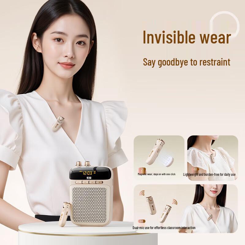 Soaiy S-318Pro Wireless Dual-Mic Lavalier Amplifier Speaker CN Plug (adapter Included)