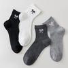 Bow Socks Women'S Mid-Tube Stacking Socks Summer Thin Strips Breathable Cotton Socks Japanese Ballet Girls Socks Short