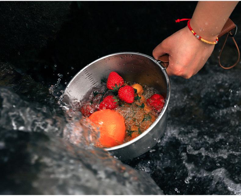 Large Stackable Stainless Steel Camping Snow Bowl for Cooking Rice