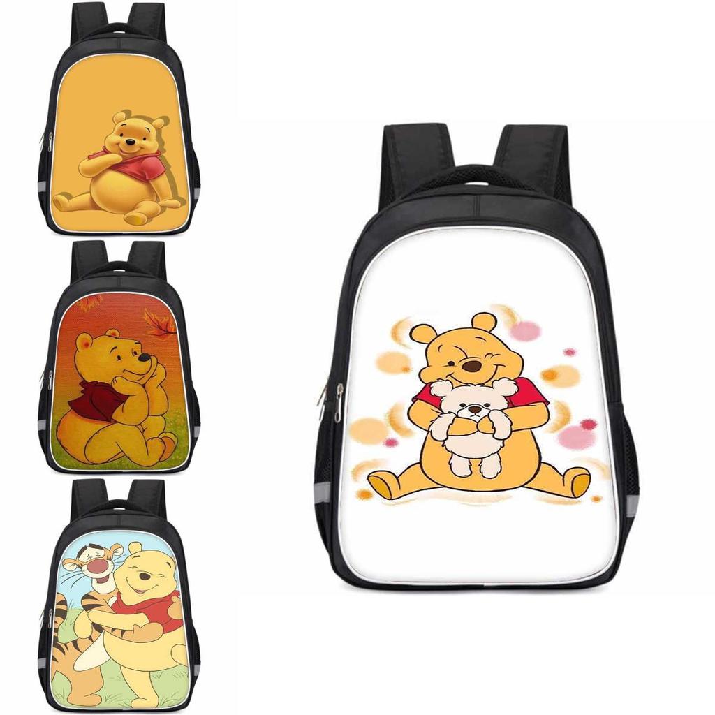 Winnie The Pooh Large Capacity Lightweight 3d School Backpack For Kids And Students Unisex Oxford Fabric