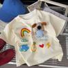 3D Plush Cotton Kids Short Sleeve T-shirt - Cute Doll Design Parent-Child Summer Top