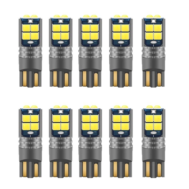 2/10Pcs T10 W5W 6SMD 3030 Super Bright LED Canbus No Error Car Interior Reading Dome Lights Auto Parking Lamp Wedg