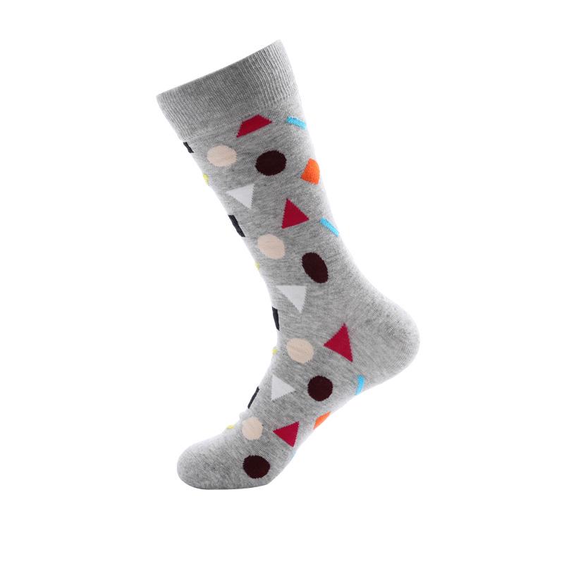 Men Socks Crew Colorful Geometric Cotton Dress Socks Gifts Summer Business Fashion Socks