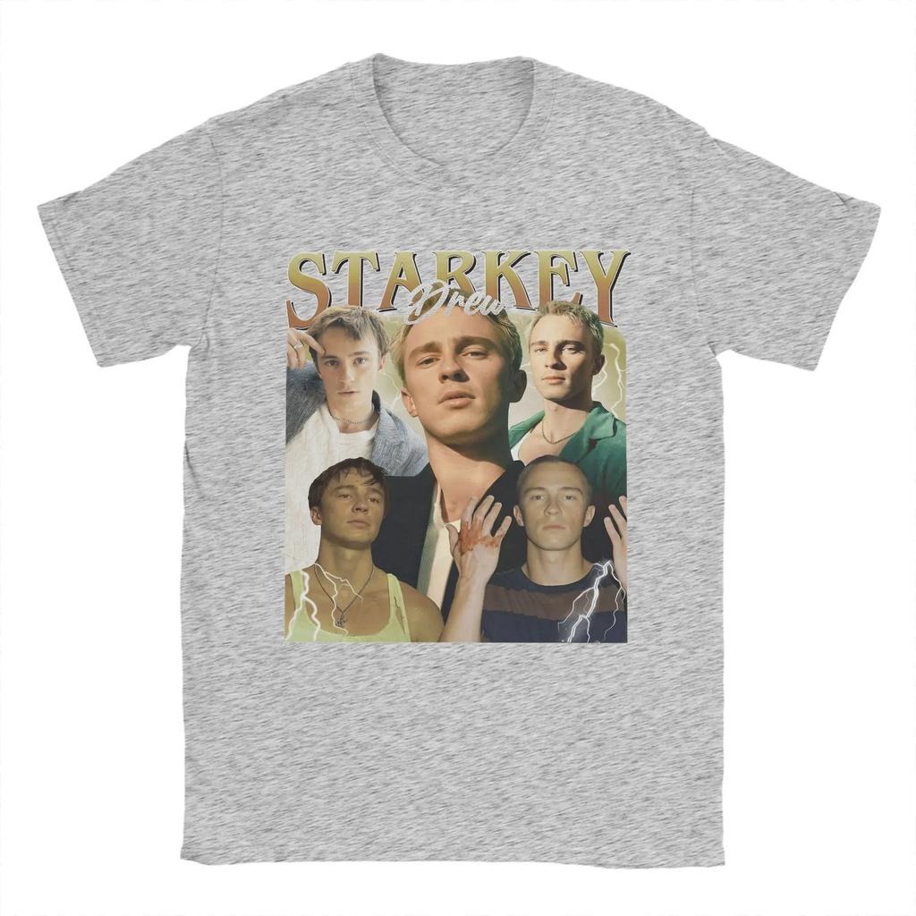 Vintage Drew Starkey T Shirt Men Cotton Funny TShirts O Neck Tee Shirt Short Sleeve Clothes Printed