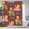Animal Print Shower Curtains with Rainbow Design Cute Lion and Clouds Decor for Bathroom Made of Waterproof Fabric Easy Hanging