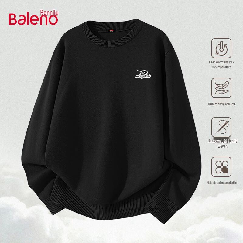 Baleno Men's Heavyweight Round Neck Pullover Sweater