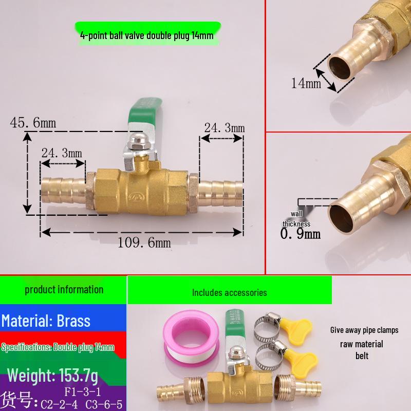 Brass Pagoda Water Pipe Ball Valve (6-19mm) with Hose Switch