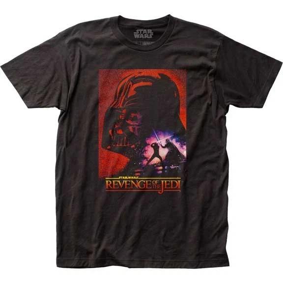 Men s Star Wars Revenge Of The Jedi Poster T-Shirt Darth Vader Luke Battle - New 4XL