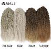 Noble 24 Inch Jet Black Water Wave Crochet Hair Synthetic Braiding Hair, Pre-Stretched Curly Crochet Braids Extensions for Women