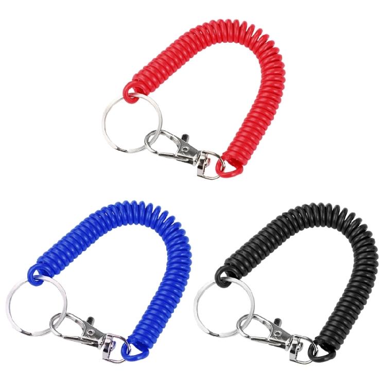 Spring Coil Stretchy Keychains Retractable Elastics Keychains Spirals Keyring