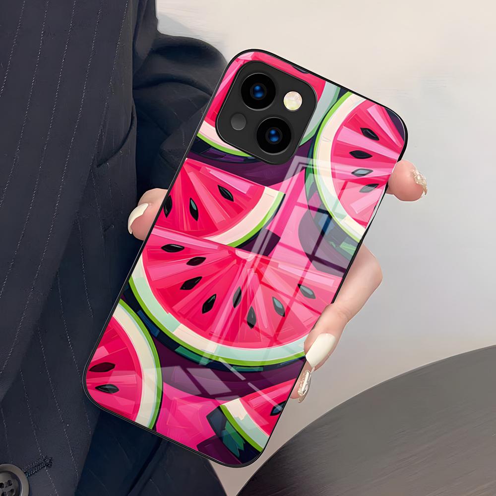 Cartoon Fruit Watermelon Phone Case For IPhone 17 Pro Max 15 Pro 16 14 Plus 12 13 Mini 11 Pro Shockproof Glass Cover