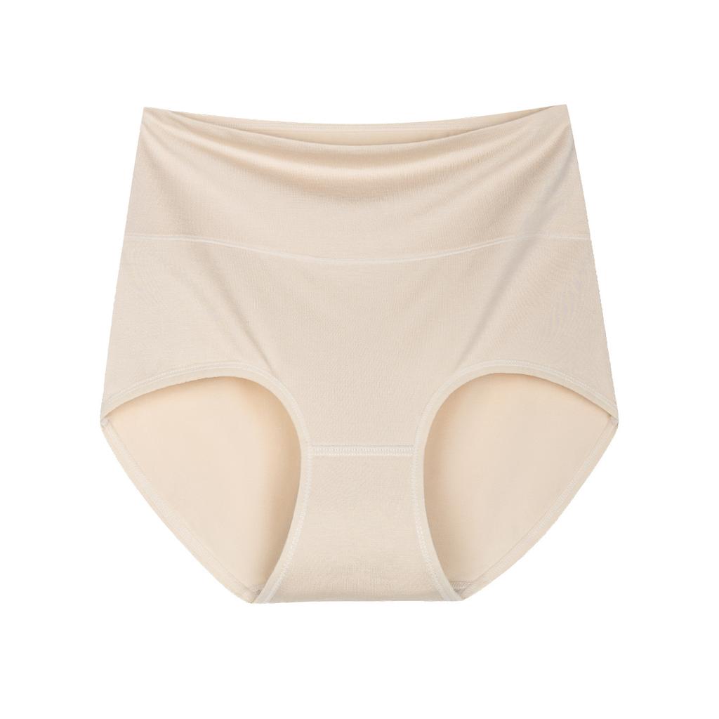 Plus Size Ladies Spring and Autumn Cotton Antibacterial Crotch Naked Breathable High Waist Belly Triangle Briefs