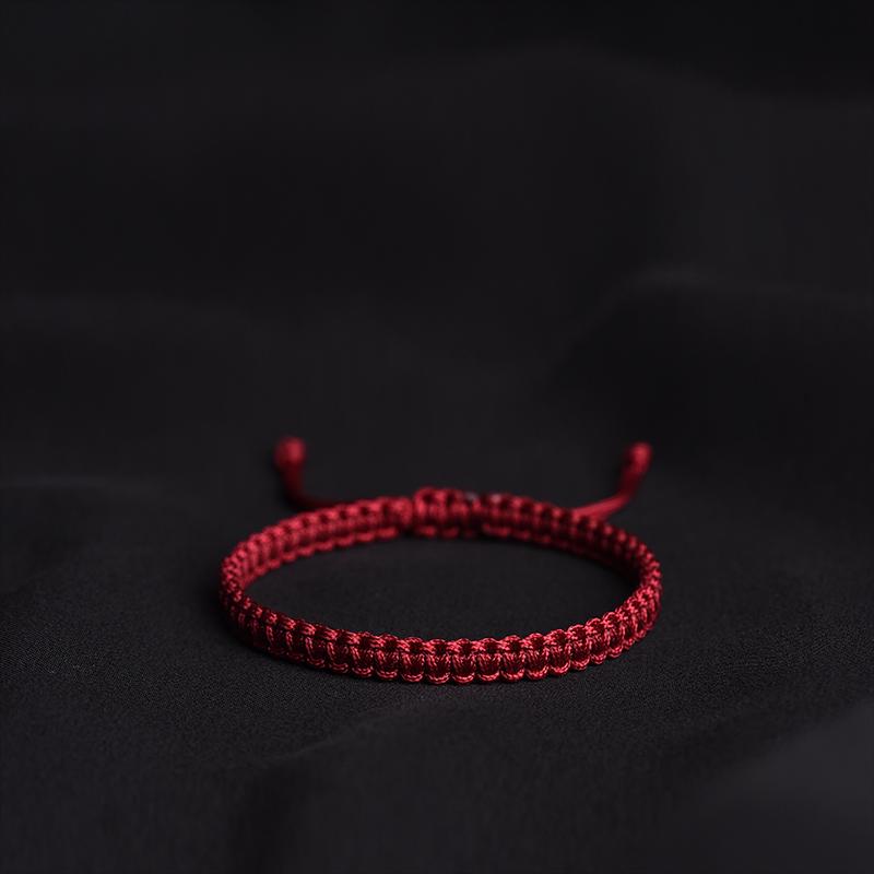 Burgunder Dunkelrot Geburtsjahr Armband: Unisex gewebtes Seil mit Diamant Glücksknoten, Geschenk zum Drachenjahr