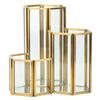Simple Sexangle Combination Glass Pen Holder,Makeup Brush Holder Desk Organizer Storage