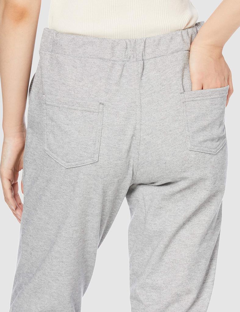 Gunze SABRINA Stretchy and with Adjustable Brushed Ankle Moke JML Leggings, Comfortable, Waist, Double-Sided Fleece, Length, Women's, Gray,