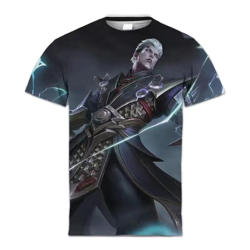 Summer King of Glory Game Clothes Men's Short Sleeved T-shirt for Middle School Students 3D Digital Printed T-shirts Top