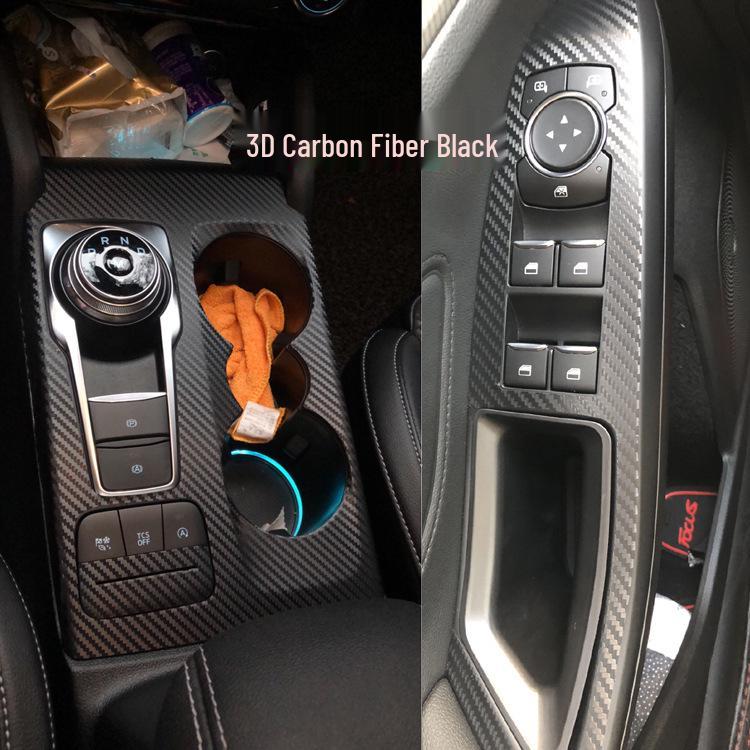 Carbon Fiber Interior Stickers for 19 New Ford Focus: Gear Console Decoration