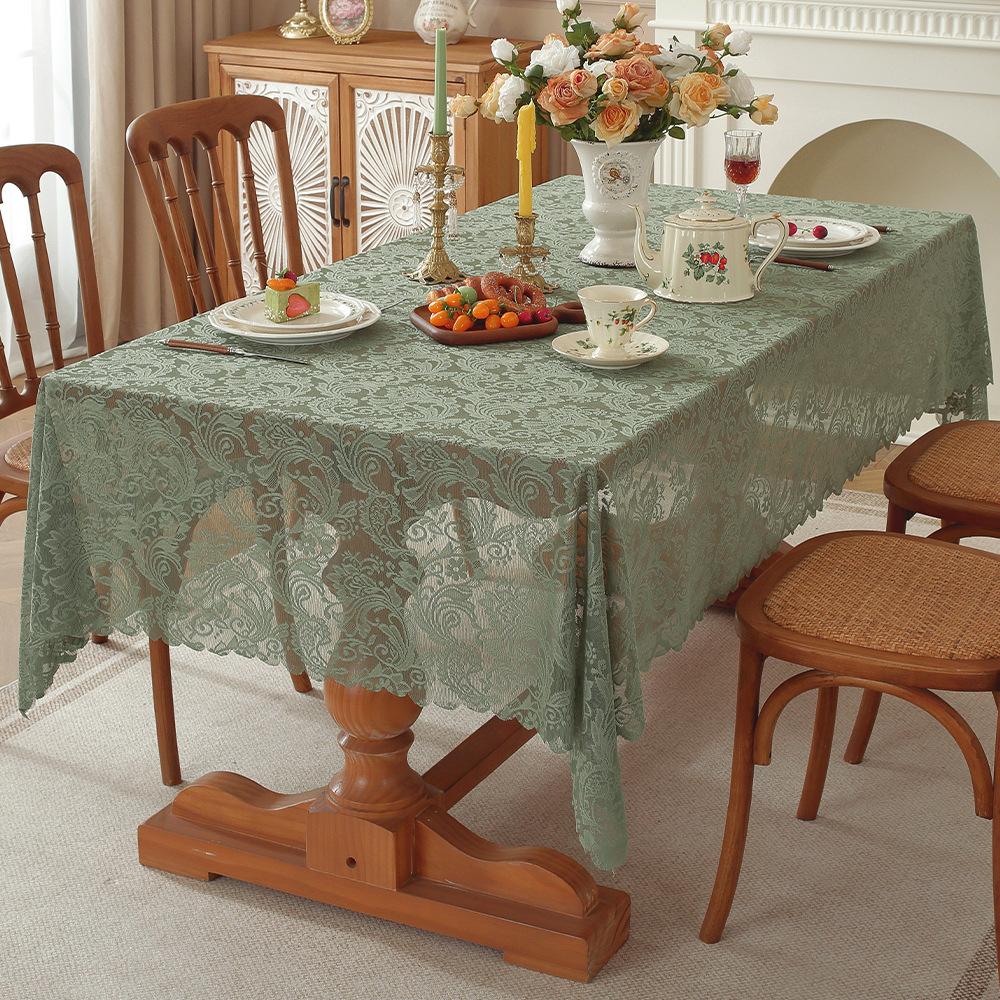 American Dust-Proof Tablecloth Retro Premium Ruffle Edge Living Room Dining Table Non-Slip Decoration Factory Spot