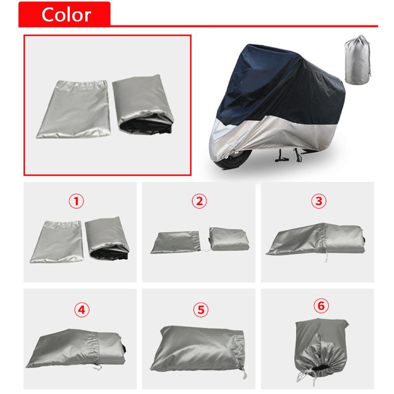 SEAMETAL Motorcycle Cover Motorbike Waterproof Outdoor Storage Bag Heavy Duty Motorcycle Scooter Shelter Protection Cover with Lock Holes
