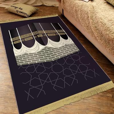 Muslim Style Prayer Rug 80x120CM Living Room Bedroom Decor Soft Islamic Carpet with Tassels Qibla Turkish Prayer Door Mat