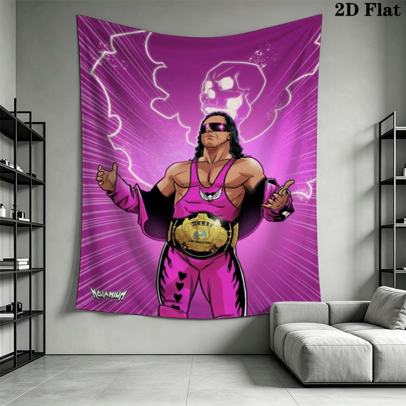 Bret Hart cool Wall Tapestry Aesthetic Wall Hanging Printed Fabric Blanket Decorative Tapestries for Bedroom Living Room Home Decor