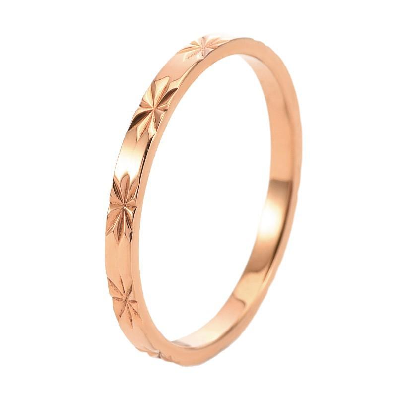 Antike Metallblumenmuster Edelstahl Dünne Ringe für Damen Herren Vintage Roségold Kupfer Eheringe Partner Schmuck Geschenk 6