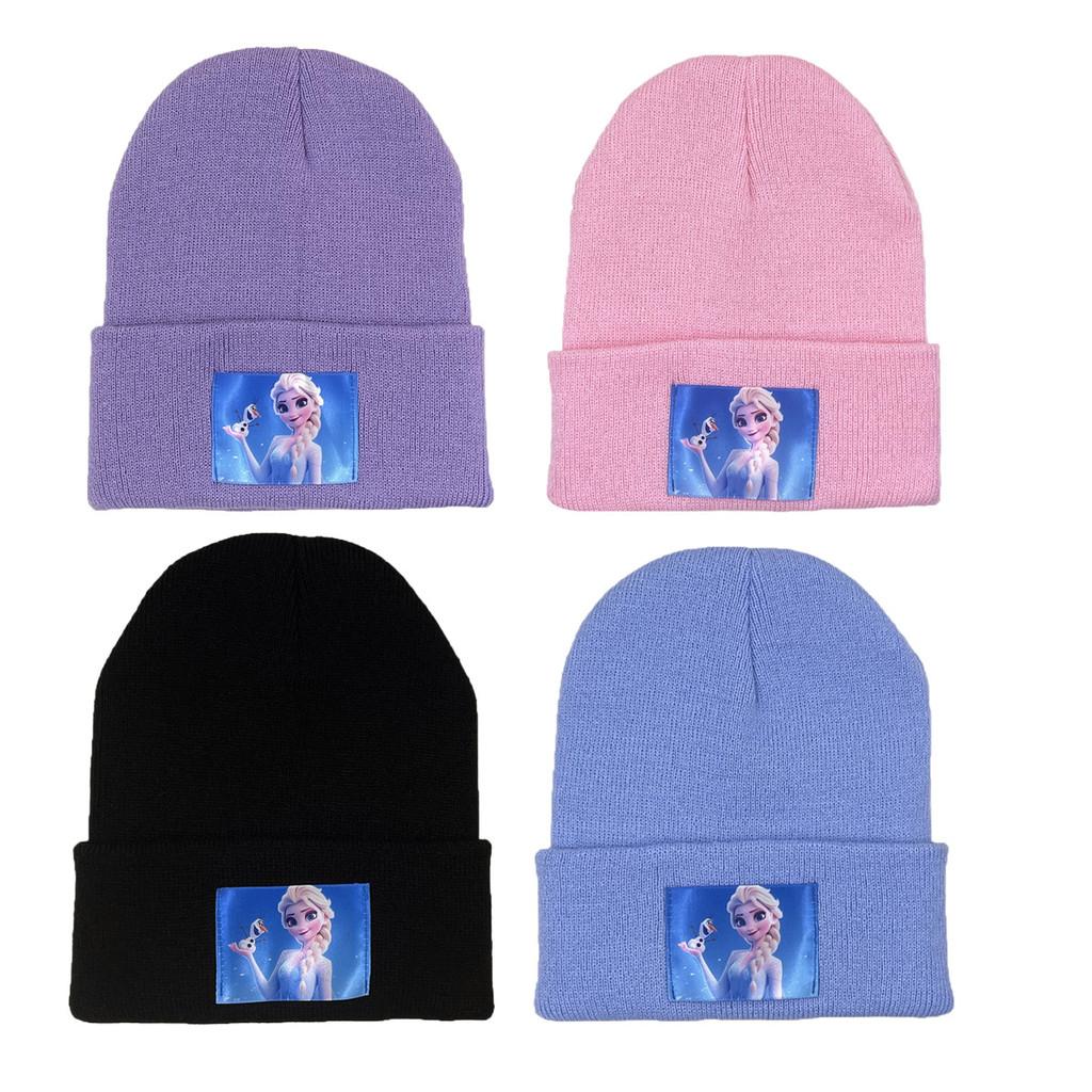 Patch Elsa Frozen Cartoon Breathable Warmth Knit Cap For Winter Sports And Play