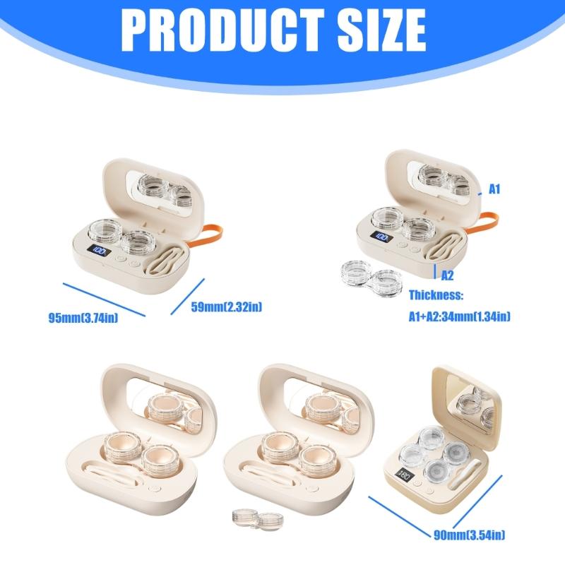 Portable USB Rechargeable Contact Lenses Cleaning Box That Removes Deposits Effectively Without Hand Rubbing