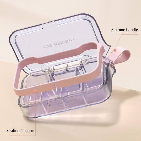 Pill Box Easy to Carry Pills Organizer with Handles And Leak-Proof Compartments Holder for Travel Gym Work