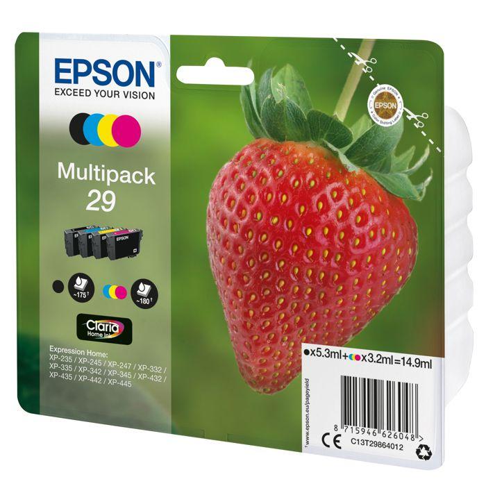 Cartouche d'encre Epson Claria Home 29 Multipack - Série Fraise - Cyan, Magenta, Jaune, Noir