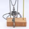 Cool Mens Stainless Steel Jesus Christ Face Crucifix Cross Pendant Necklace