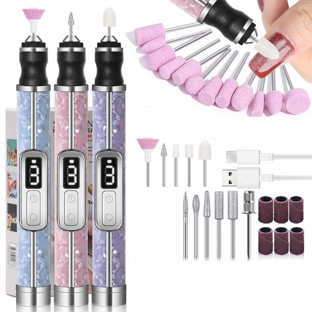 Multiple Gears Electric Nail Drill Low Noise Nails Sander File Set Electric Nail Grinder  Nail Art