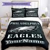 Philadelphia Eagles Customize Your Name Bedding Set Breathable Duvet Cover With Pillowcases Decorative Bed Linen For Bedroom Home Decoration Birthday 