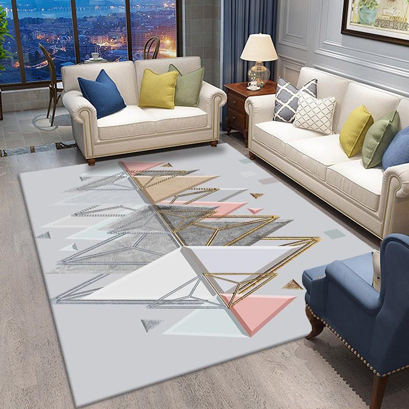 Modern Minimalist Geometric Triangle Area Rug Living Room Bedroom Office Non-Slip Floor Mat Washable