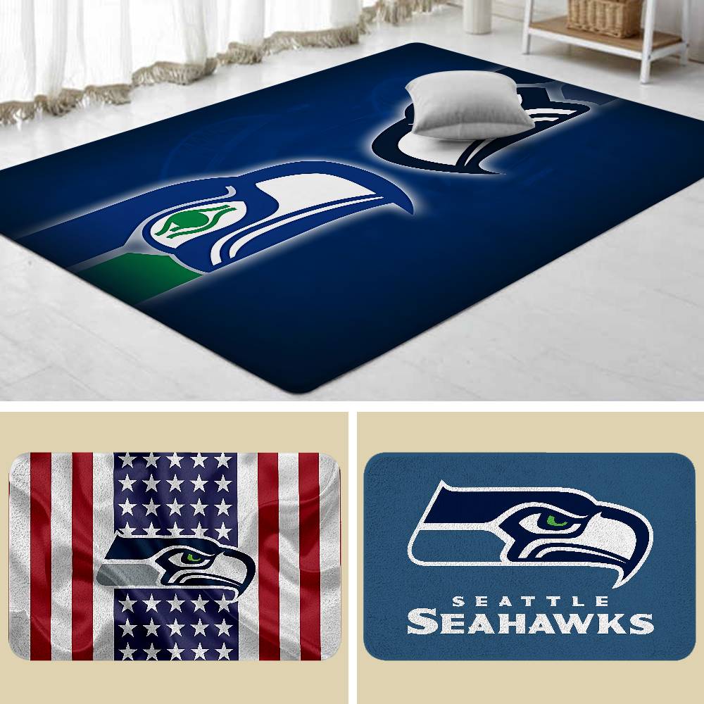 S-Seattle Seahawks Floor Mats Home Laundry Rug Carpet For Living Room Decor Lounge Area Anti-slip Foot Mat Entrance Doormat