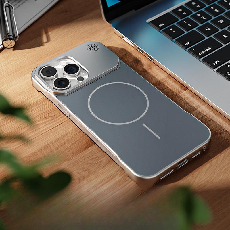 Apple 16 Simple Frameless Mobile Phone Case 11 Suitable for Thin Circle Magnetic Absorption AG Matte IPhone 15 Anti-fall Case 13/14