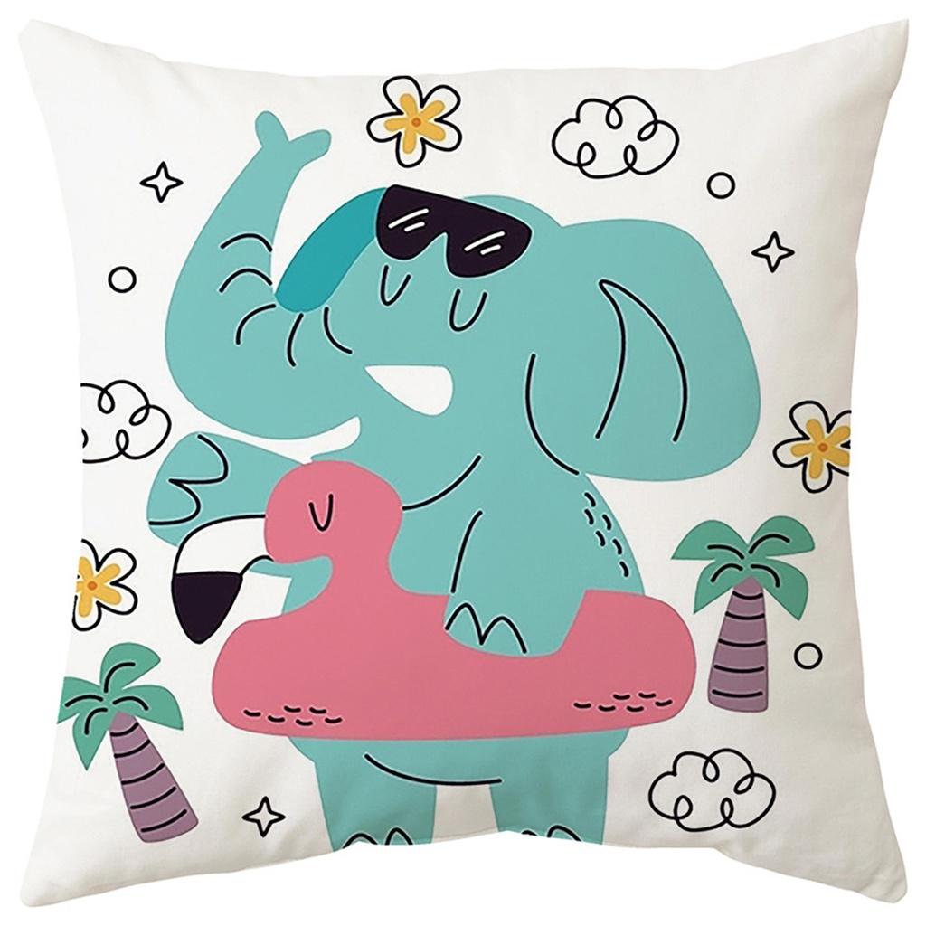 Decorative Pillowcase Cute Animal Square Sofa Cushion Cover Home