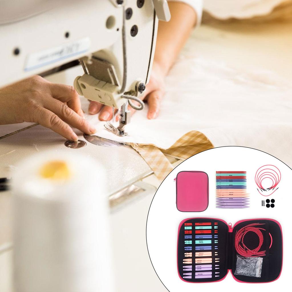 10Pairs Interchangeable Circular Knitting Needle Set 3.75mm-10mm ABS Circular Knitting Needle Set with Leather Case