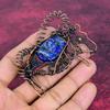 Lapis Lazuli Pendant Copper Wire Wrapped Rabbit Pendant Gemstone Handmade Jewelry