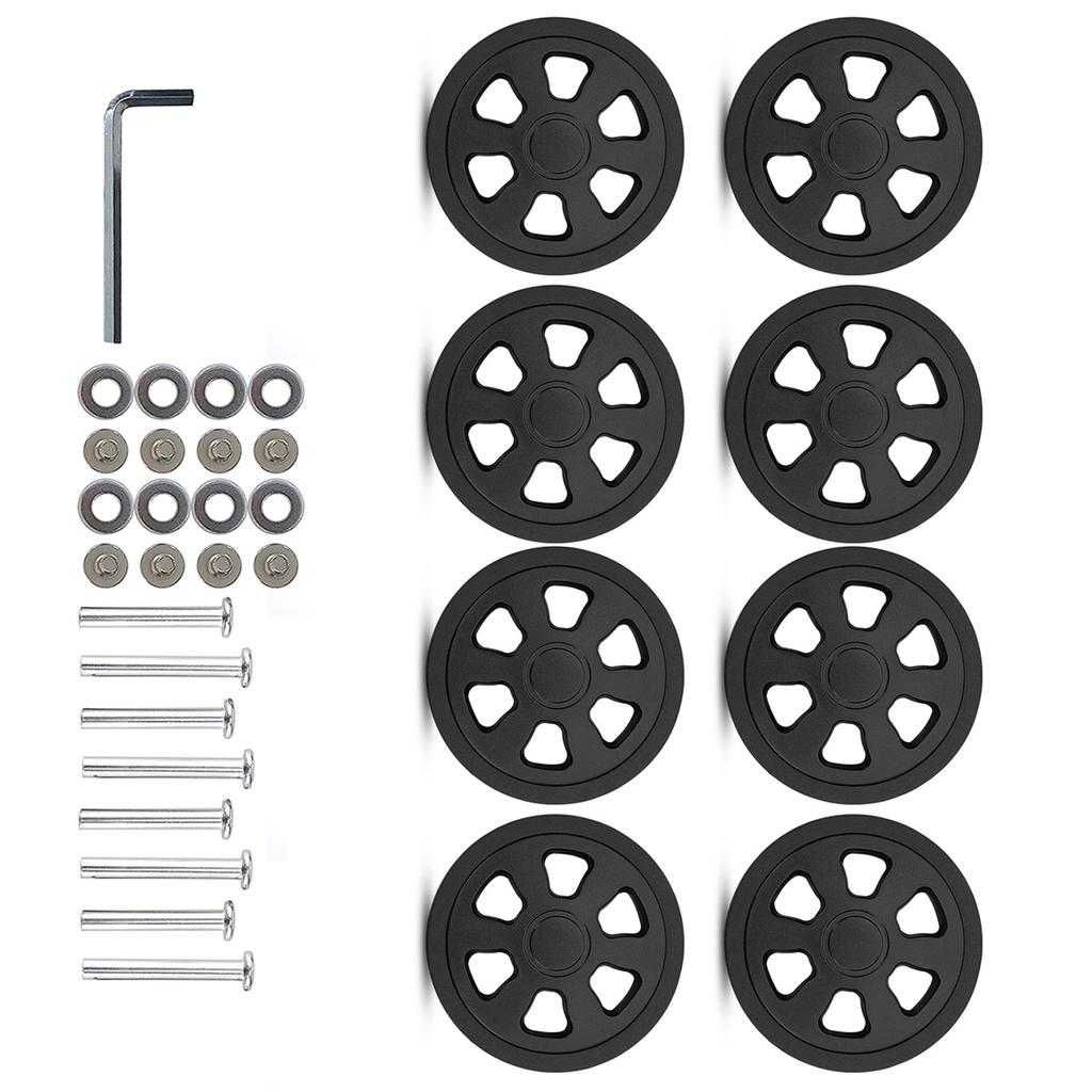 Sada 8 cestovních zavazadel Kufr Náhradní kolečka 60x12mm Plastová kolečka Opravné sady Police Náhradní kolečka