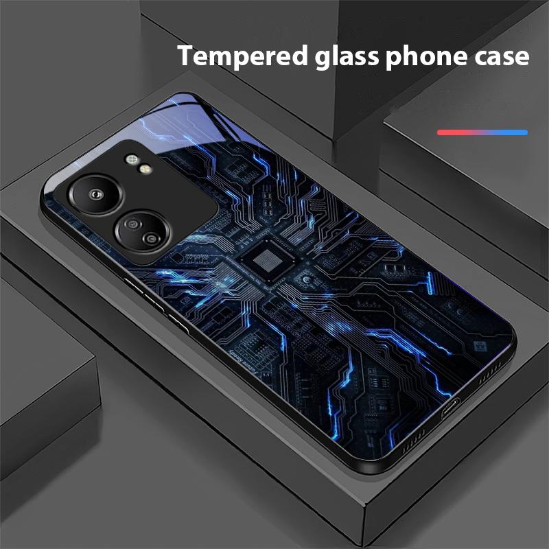 Elemento de Computador Para Xiaomi Redmi 13C Note13 12 Pro Plus 5G Note 9 13T Pro POCO X6 F5 F6 Capa de Telefone de Vidro Temperado Preto
