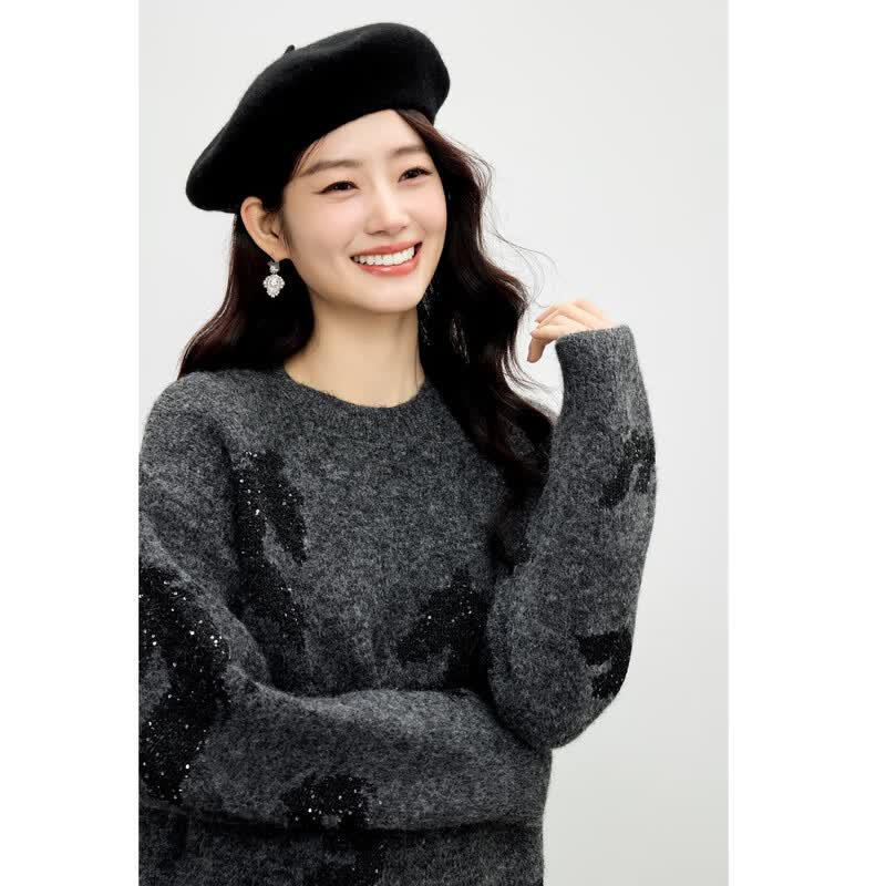 Qiusuiyiren Retro Jacquard Knit Sweater
