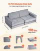 Modular Kids Play Couch, Sectional Toddler Sofa with Armrests, 28D Sponge & Short Pile, Convertible Kids Modular Couch DIY Creative Combination for